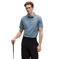 Lululemon Men's ShowZero  Slim-Fit Polo Steel Blue Shirt br Size Medium