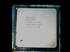 INTEL PENTIUM 4 2.4 GHz PROCESSOR, 533 MHz BUS, SL6RZ, SOCKET 478