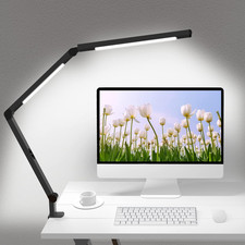 LED Desk Lamp with Clamp, Architect Desk Lamp with Dual Light and Adjustable Swi