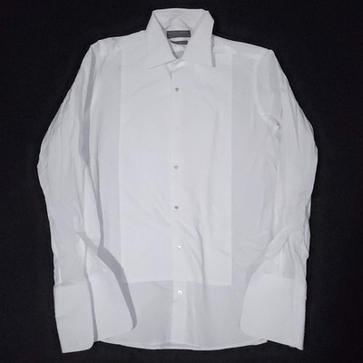 Ede & Ravenscroft Tuxedo Shirt Mens 16-41 Tailored Fit White French Bib London