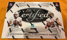 2020 Panini Certified Football Hobby box, 2 Autos & 2 Memorabilia Cards/box