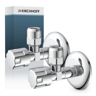 KIRCHHOFF Eckventil | 1/2'' AG x 3/8'' AG | mit Schubrosette | Chrom