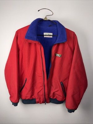 Vintage L.L. Bean Warmup Bomber Jacket Women s Large Red Lined Made in USA