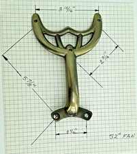52" Antique Brass Ceiling Fan Blade Arm Replacement Bracket Hunter & Hampton Bay