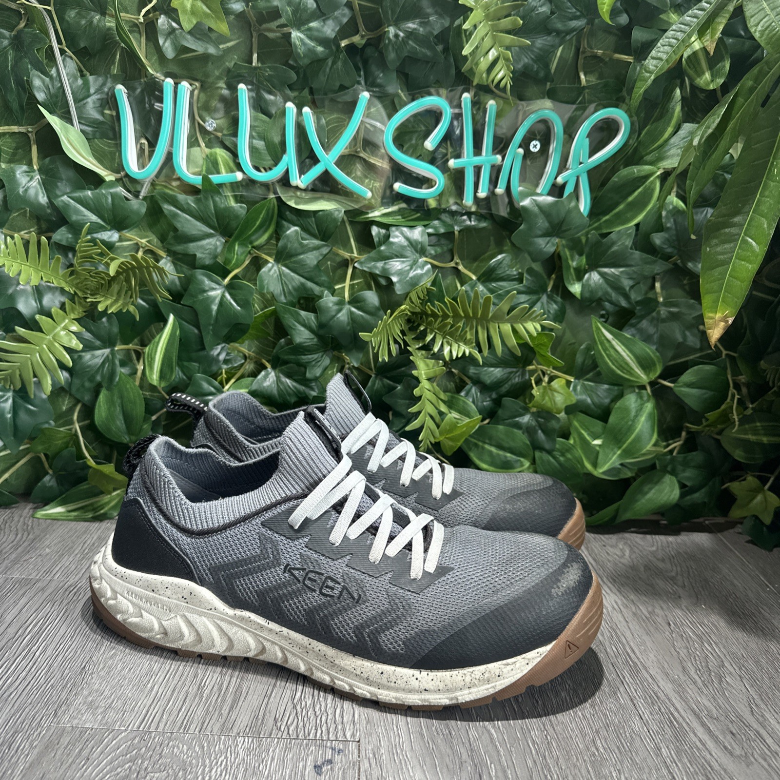 KEEN Utility Uomo Arvada Shift Comp Toe Sneaker da Lavoro Taglia 9.5 D Acciaio Grigio Gomma