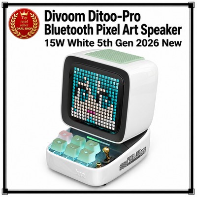 Divoom Ditoo-Pro Bluetooth Pixel Art Speaker 15W White 5th Gen 2026 New