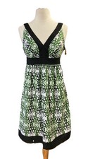 Loft sleeveless dress Sz 8P New Trulli green black ties back Resort Vacation