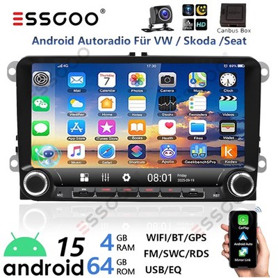 Für VW Golf 5 6 Plus Touran Caddy Jetta Autoradio Android 15 Apple Carplay NAVI