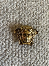 VERSACE MEDUSA FACE GOLD PLATED METAL BELT BUCKLE MADE IN ITALY