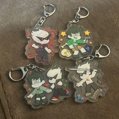 Homestuck Dirk Strider Jake English Lil Hal Dirkjake 4pc Acrylic Keychain Lot
