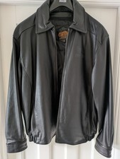 Pilot leather jacket Learjet logo on left front , nearly new worn only once.