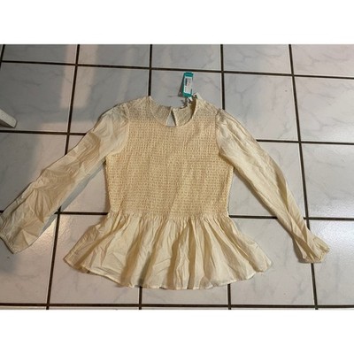 Marine Layer Gabrielle Smock Top White (Cream) Medium