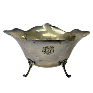 Gorham Sterling Silver Footed Bowl Serving Dish Mono 136.9g