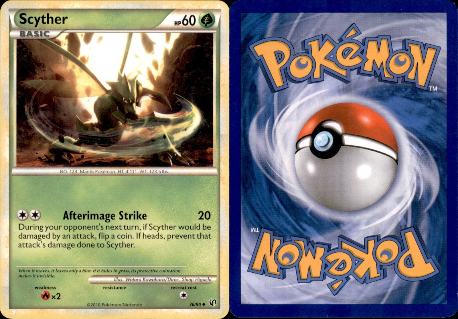 Scyther (36) 36/90 2010 Grass LP Undaunted Uncommon