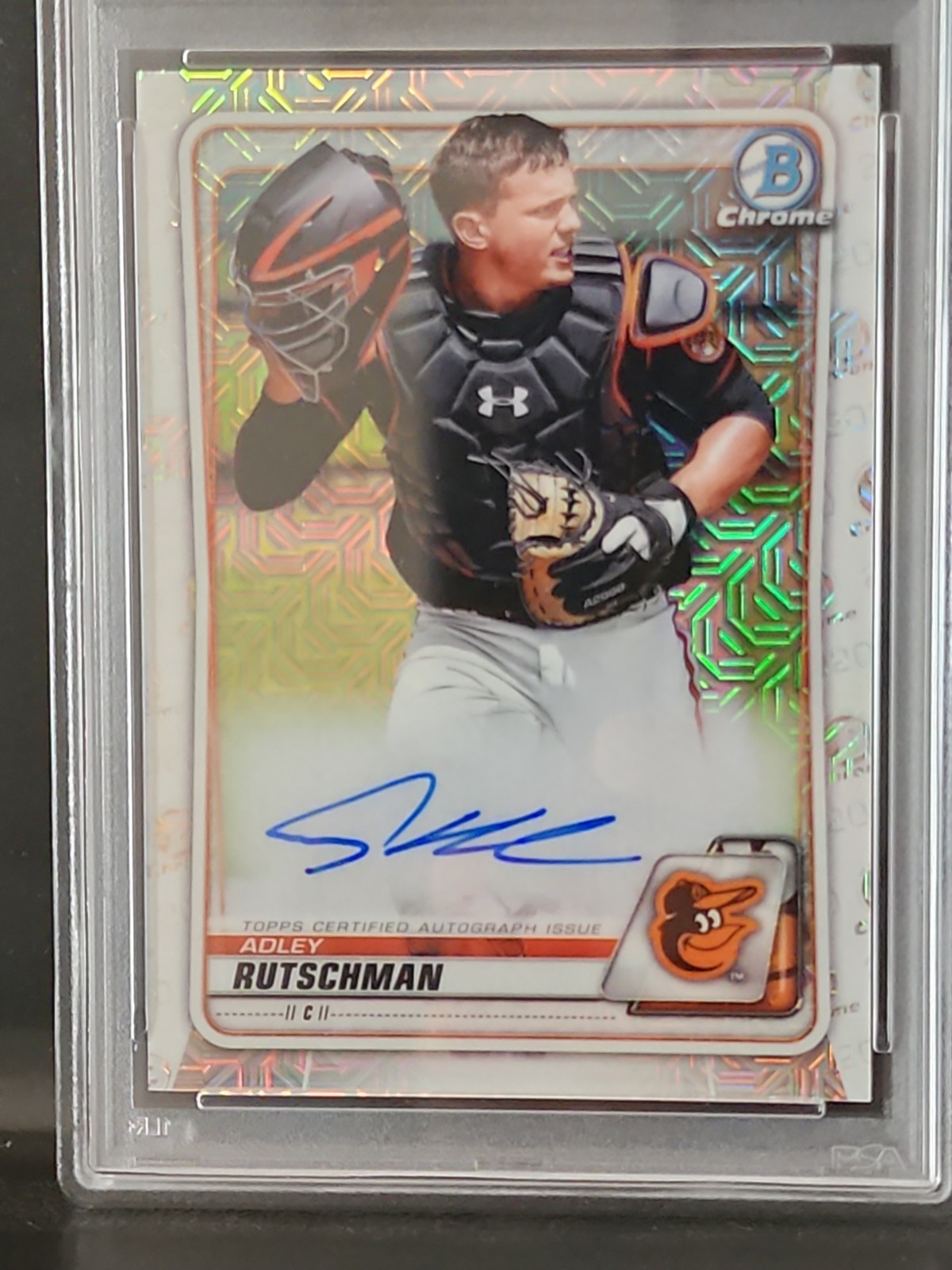 2020 Bowman Chrome Adley Rutschman Mega Box Auto PSA 10 view 3