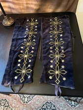 Vintage Masonic lodge regalia gaiters, Black Velvet, Pirate, SCA, LARP, Vampire