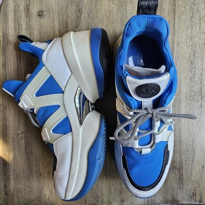 Michael Kors Women's Olympia Trainer Sneakers Cobalt Blue White 7.5M EU 38-38.5