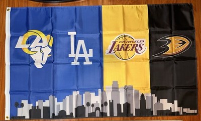 LA Los Angeles Teams Rams Lakers Dodgers  Anaheim Ducks Flag 3 X 5 Ft Banner