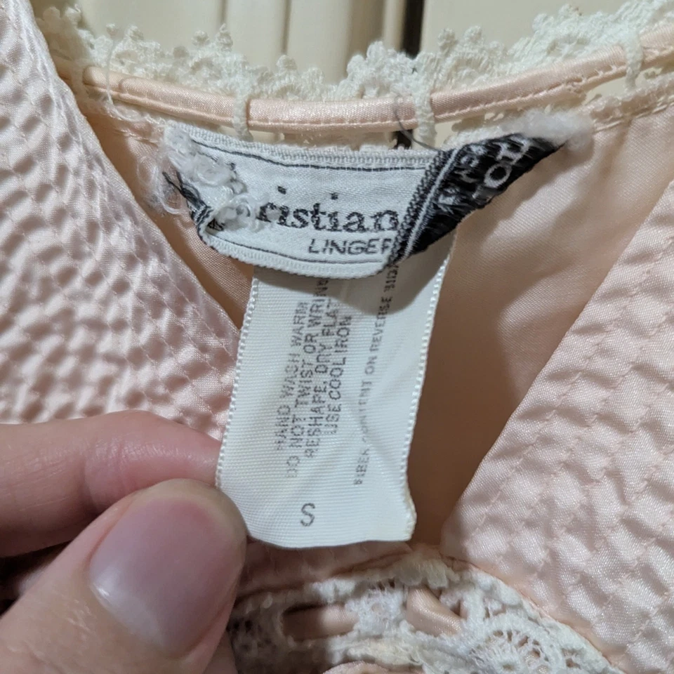 Christian Dior Vintage Designer Pink Slip Night Dress Size Small - Image 4 of 4