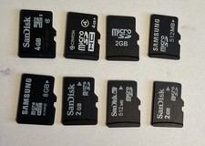 Lot Of 8 Used Micro SD Cards - Various Brands And Sizes