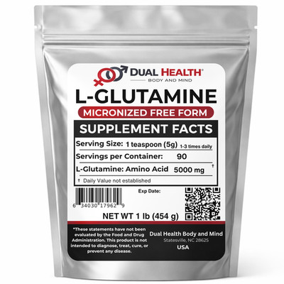 L-Glutamine Powder Pure Micronized Amino Acid Bulk Supplements Gut Health Power
