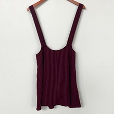 New FOREVER 21 Striped Woven Pinafore Pinstripe Suspender Mini Skirt Dress M