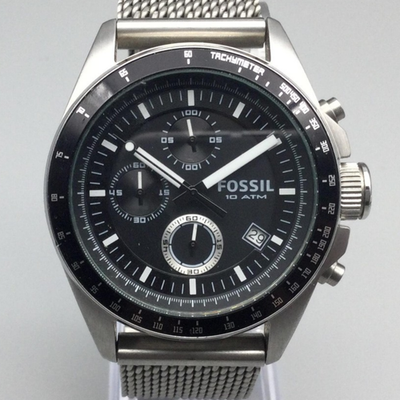 Fossil Decker Chronograph Watch Mens 42mm Stainless Mesh  display picture 1