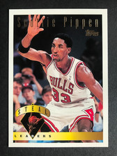 1995-96 TOPPS SCOTTIE PIPPEN ACTIVE LEADERS #21, BULLS HOF  *PACK FRESH*