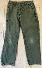 Carhartt Carpenter Pants Men's 33x31 Olive Green Workwear Utility B151 OLV