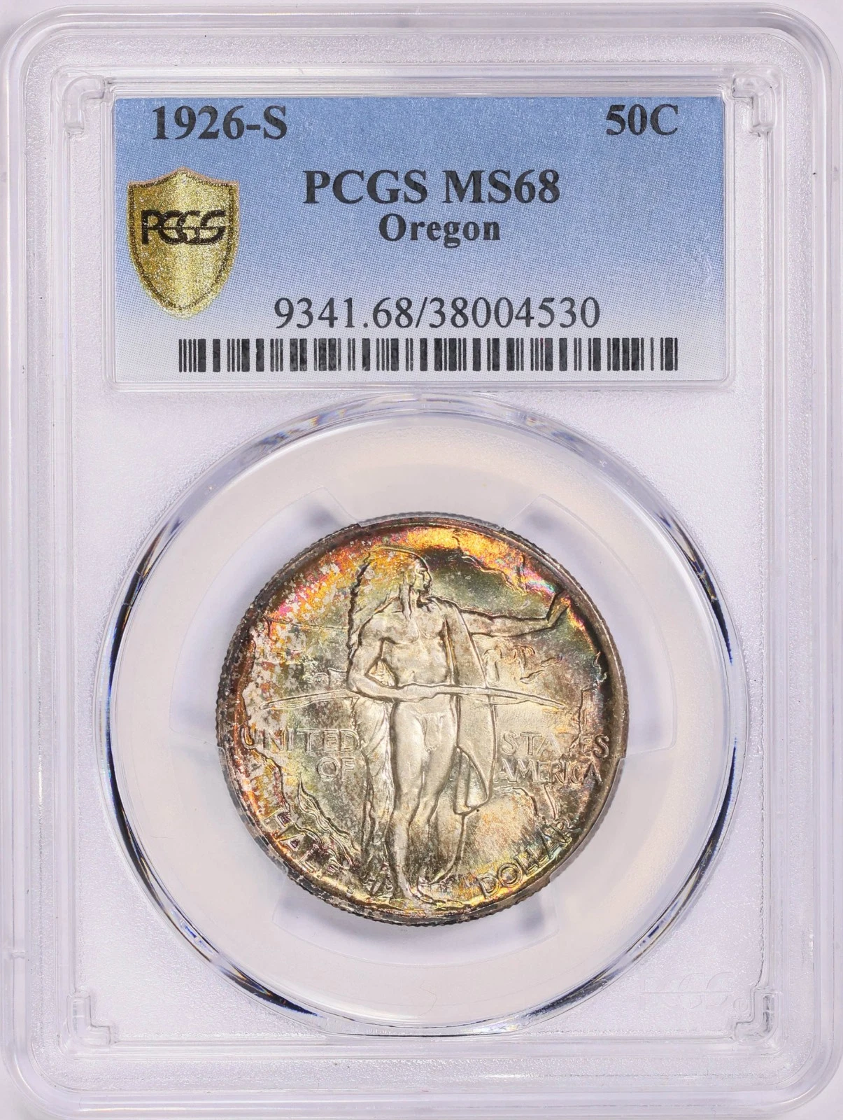 1926-S Oregon Trail  Commemorative Half MS-68 PCGS Certified- Great Color!