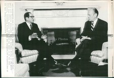 1974 Washington Dc Gerald Ford Takeshi Yasukawa Oval Office Wirephoto 7x9