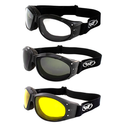 Global Vision Eliminator Dirt Bike Padded Motorcycle Goggles Black Frames