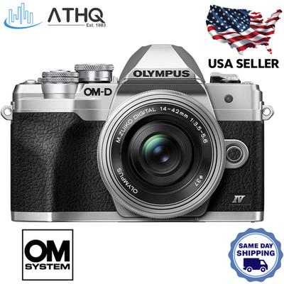 Olympus OM-D E-M10 Mark IV 20MP 4K Mirrorless Digital Camera Silver V207132SU000