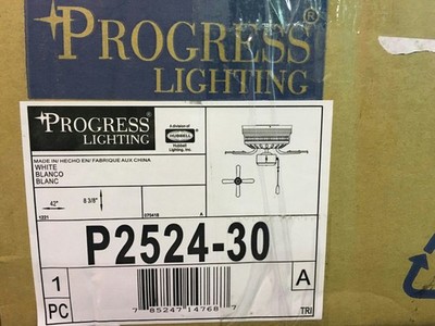 Progress Lighting P2524-30 AirPro Hugger 42 in. White Ceiling Fan New