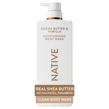 Native Cocoa Butter Vanilla Moisturizing Body Wash 16.9 oz Clean