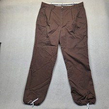 Vtg Polo Ralph Lauren Pleated Drawstring Cuffs Chino Pants Men's 40x32 Brown