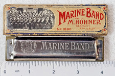 M. Hohner Marine Band 1896 Harmonica Key C A440 w/ Box Top Germany VTG