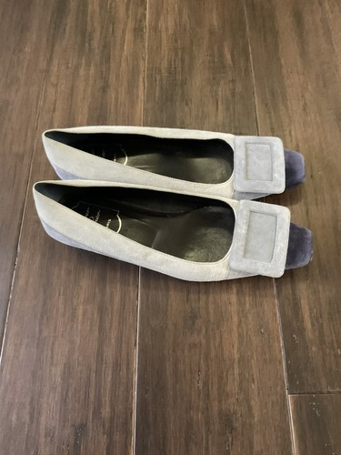 Roger Vivier Ballerinas Made In Italy Square Toe Suede Color Block Flats Size 36 - Picture 4 of 9