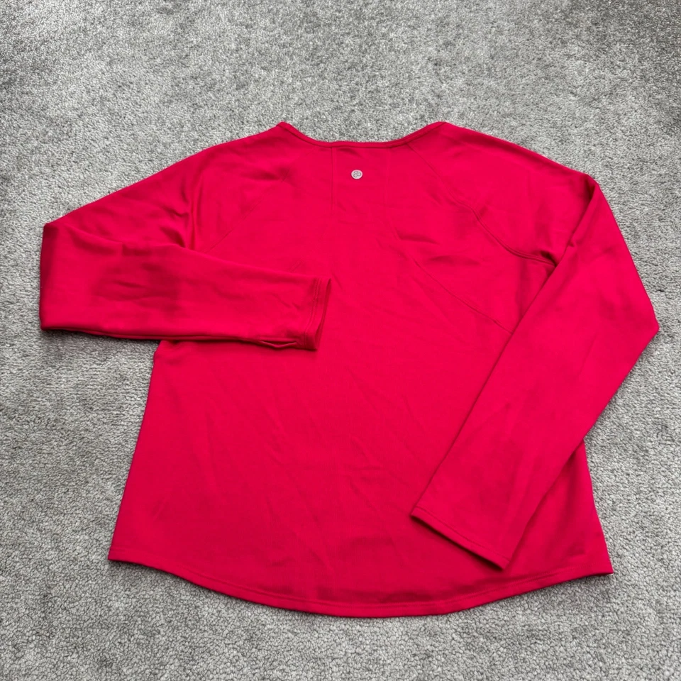 Женский пуловер Zella маленький розовый с вырезом лодочкой отверстия для пальцев активный стрейч - Изображение 2 из 4