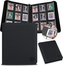 9 Pocket Toploader Binder Holds 324, 3x4 Rigid Trading Card Holder Storage Gray