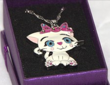 Children's  Cat Lovers Enamel Pendant Rolo Style Alloy Metal Chain Adjustable