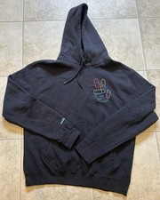 Adidas Originals Mens Large Peace Sign Trefoil Pullover Hoodie Black