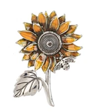 GANZ SUNFLOWER w/Bee Charm Token+Card "Sunflower Wishes" Symbol of Hope & Luck