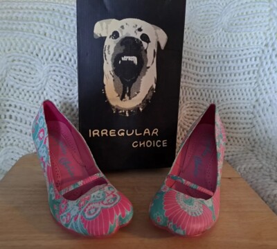 Irregular choice Pink Floral ladies shoes size  39 Equivalent  8 US