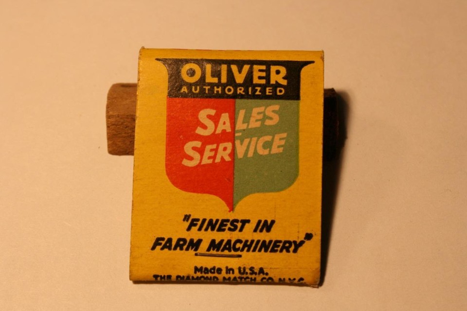 Vintage PLENTYWOOD MONTANA Plaisance Implement Co. OLIVER Matchbook