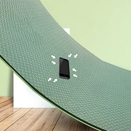 Non-Slip 8mm TPE Yoga Mat Extra Thick Dark Green Exercise Mat