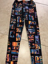 LuLaRoe Tween Halloween Leggings - Ghosts - Black Background - NWOT