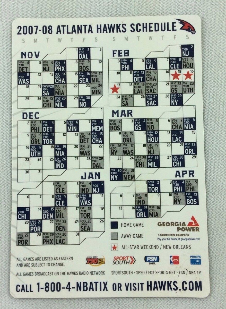 nba-2007-08-atlanta-hawks-basketball-magnet-schedule-ebay