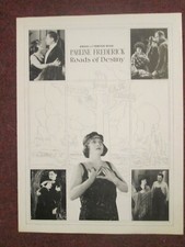 Roads Of Destiny - Original 1921 &nbsp;Pressbook &nbsp;- Pauline Frederick