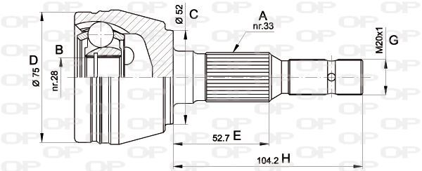 Cardan pour Opel Astra G Break 1.2 16V transmission de précision train avant